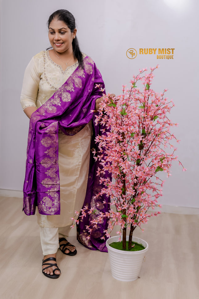 Hand Worked Party Wear Churidhar Set.