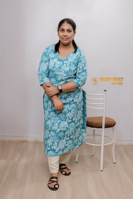 Floral Printed Cotton Kurti