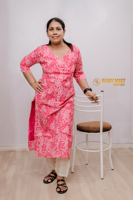 Floral Printed Cotton Kurti