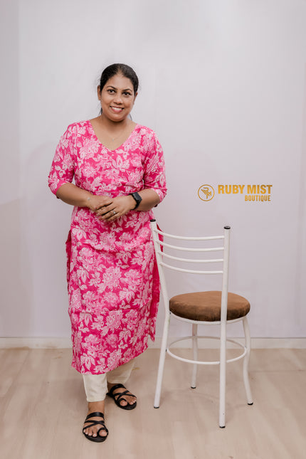 Floral Printed Cotton Kurti