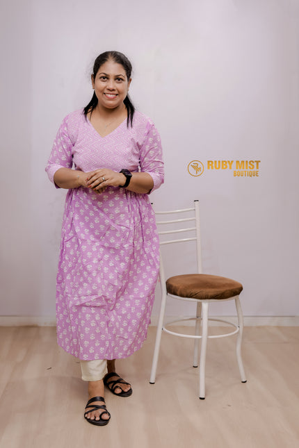 Zig Zag Patterned Cotton Kurti