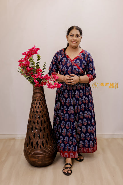 Ajrakh Cotton Panel Kurti