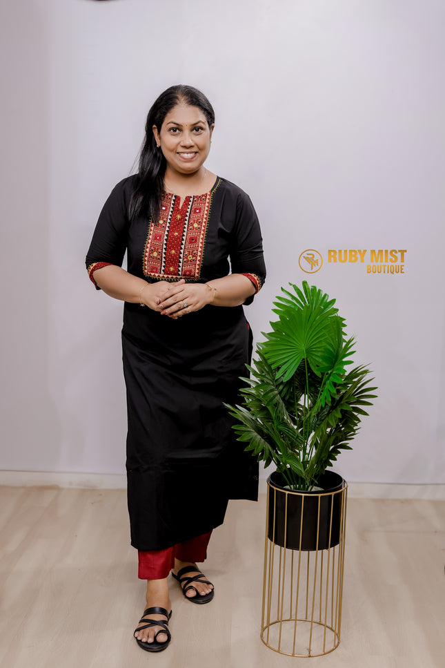 Ajrakh Yoke Attaching Cotton Kurti