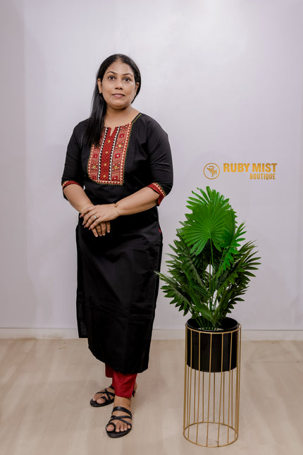 Ajrakh Yoke Attaching Cotton Kurti