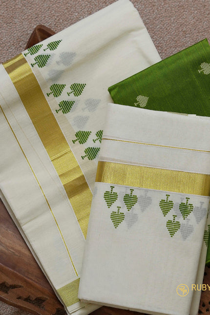 Single Set Mundu  with blouse piece (SM 296)
