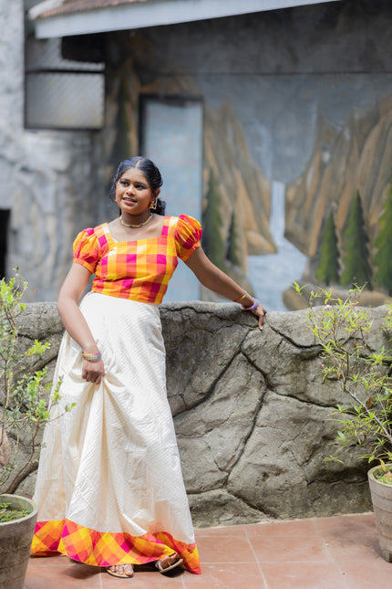 MADRAS CHECK SKIRT AND BLOUSE
