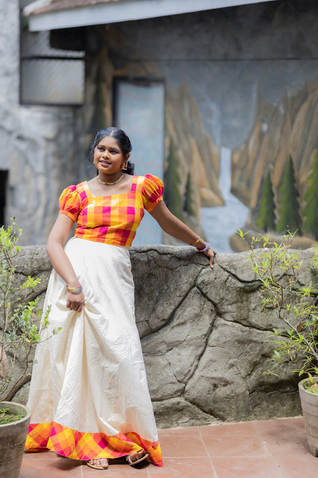 MADRAS CHECK SKIRT AND BLOUSE