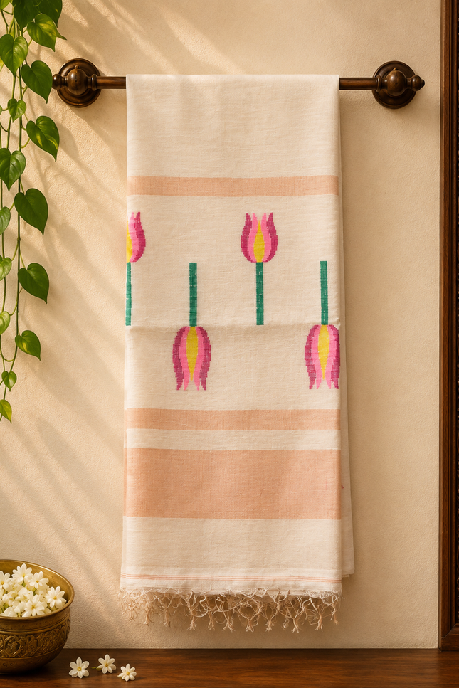Pure Silk Linen Saree (SR652)