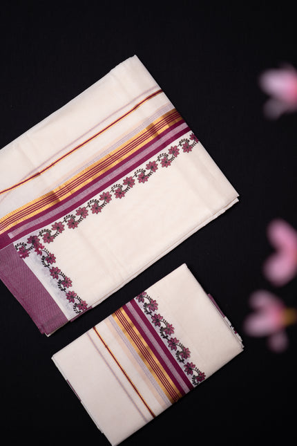 Single Set Mundu Two piece (SM 301)