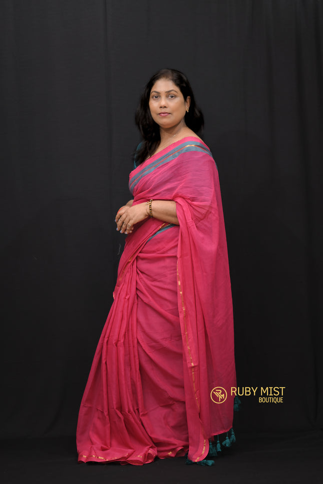 Simple Mulcotton Saree- MULC110(C)
