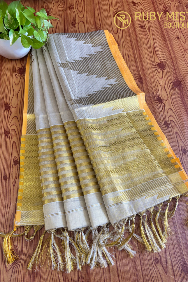Temple Designed Kerala Saree.