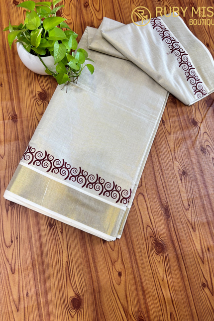 Theyyam Inspired Kerala Saree.