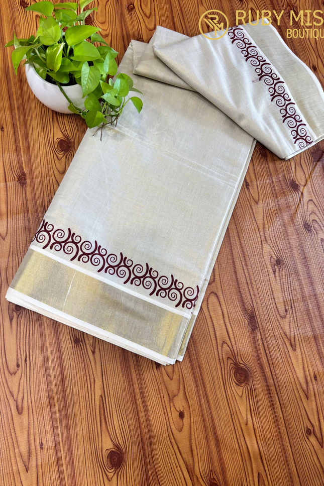 Theyyam Inspired Kerala Saree.