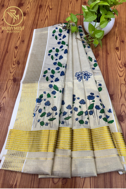 Floral Printed Tissue Set Saree