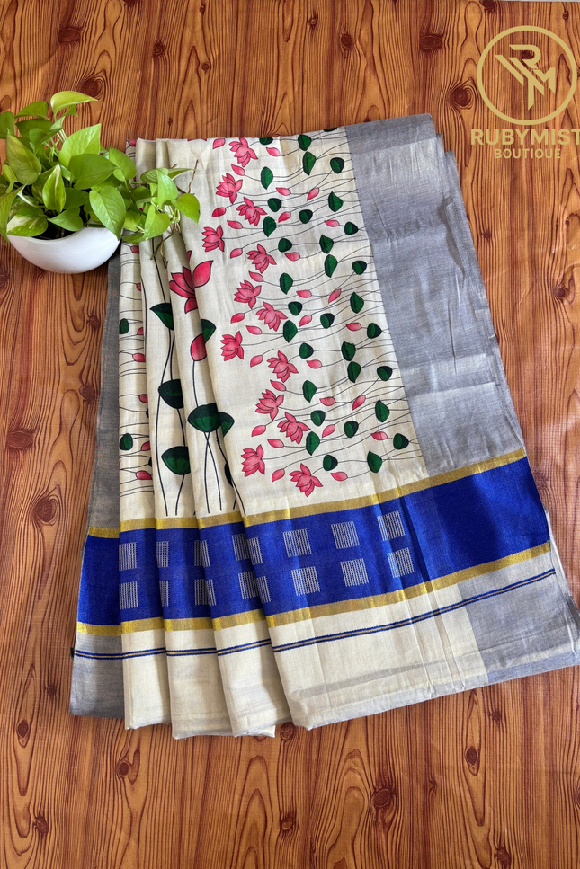 Royal Blue Coloured Set Saree.