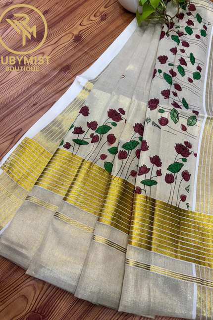 Floral Printed Tissue Set Saree